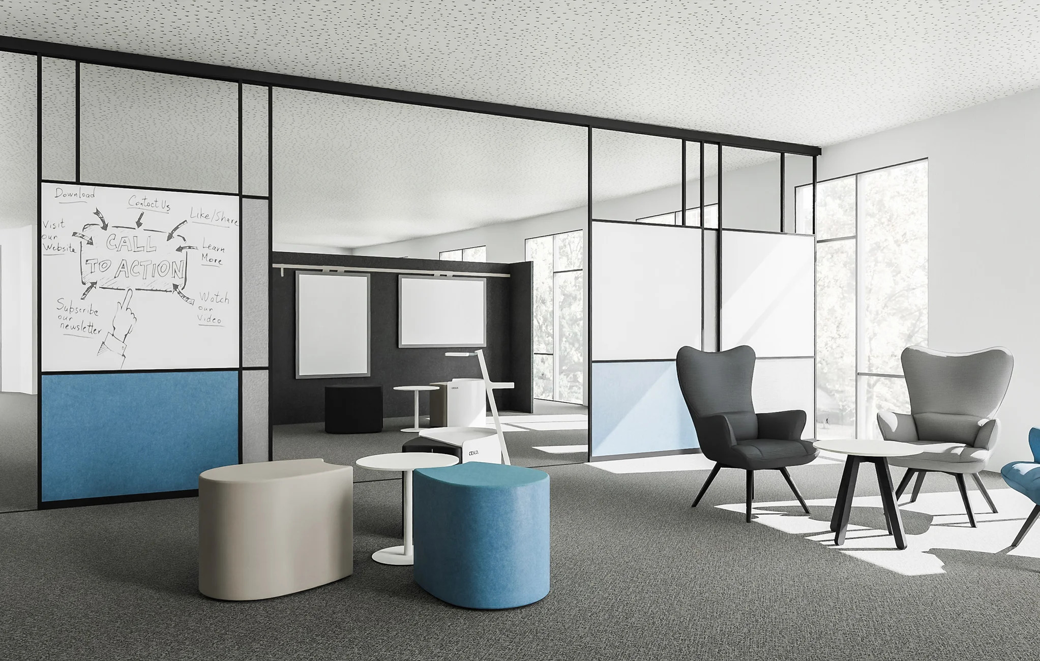 Flexible moderne Büroausstattung